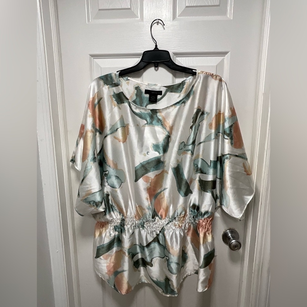 Calvin Klein Abstract Patterned Blouse Plus Size 3X